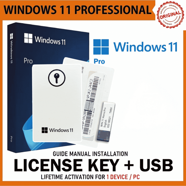 Microsoft Windows 11 Pro 64-Bit USB + Retail Physical Key License